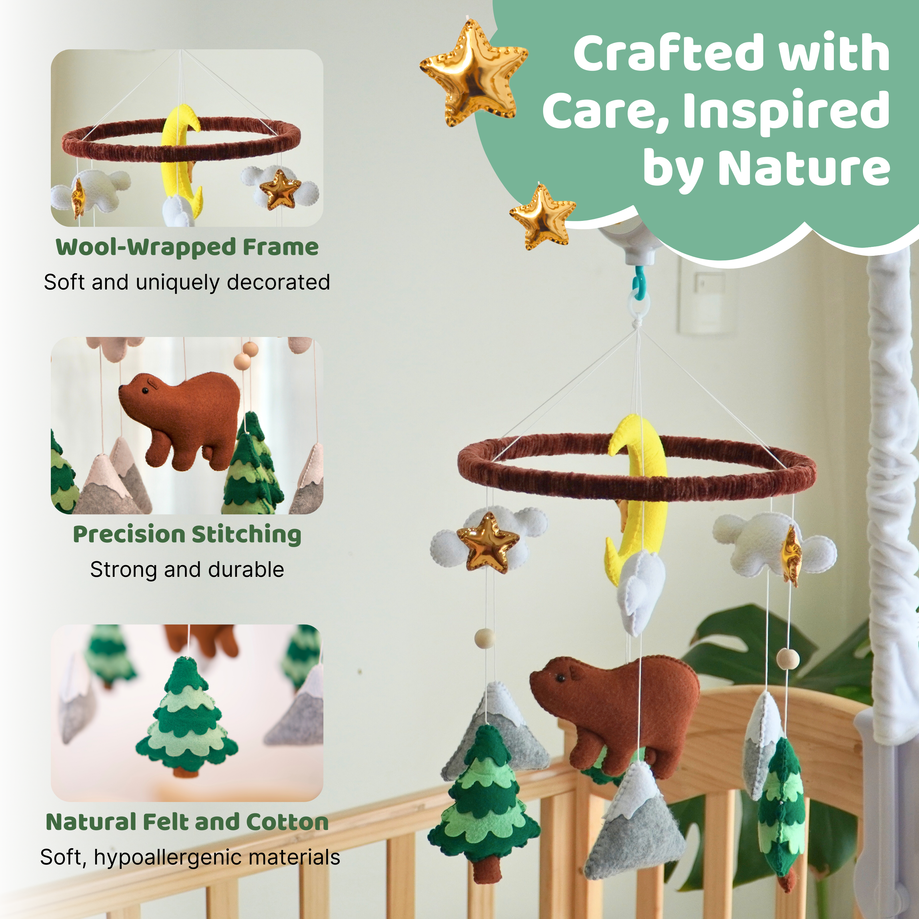 Brown Bear Adventure Baby Mobile (Full-set)