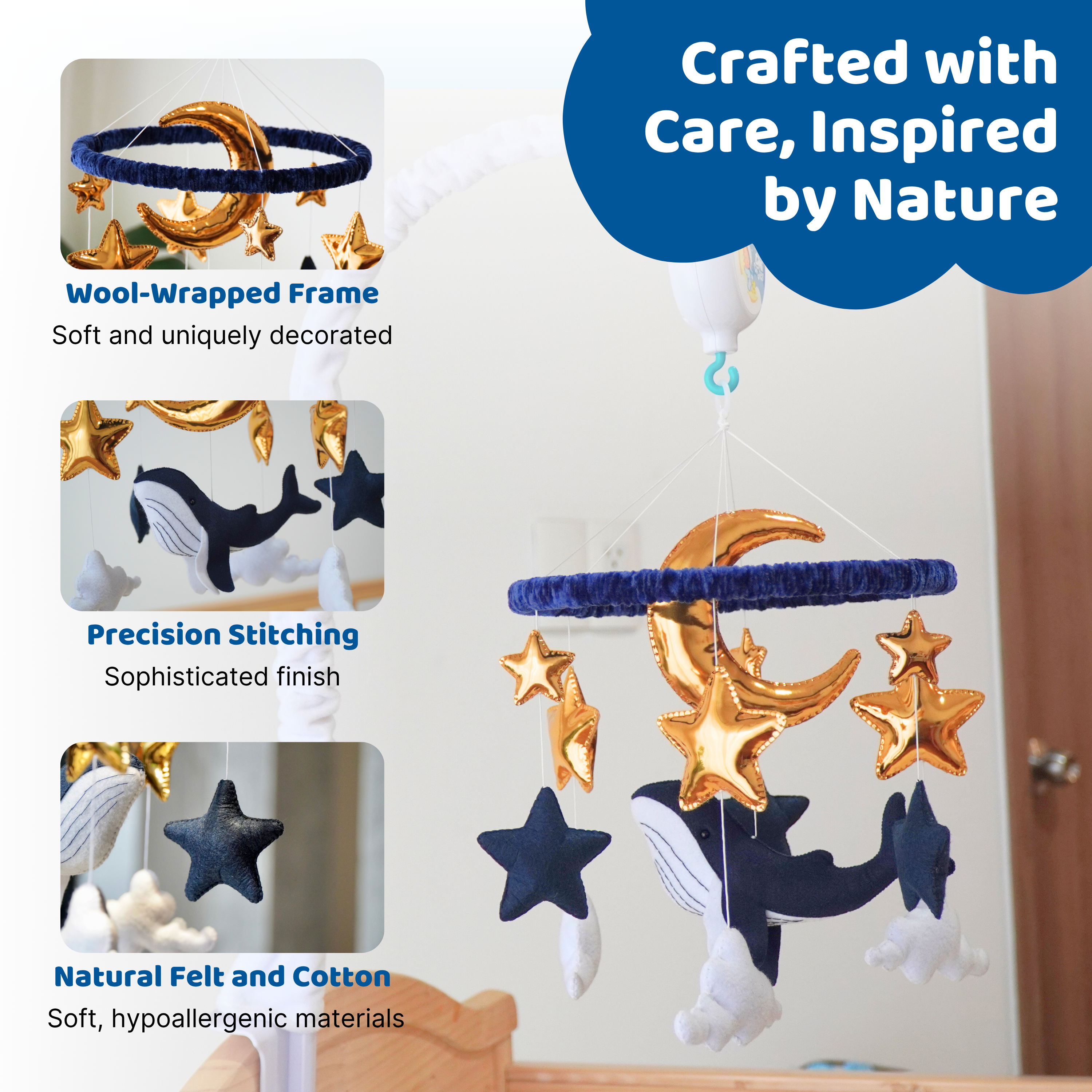 Blue Whale Adventure Baby Mobile (Full-set)