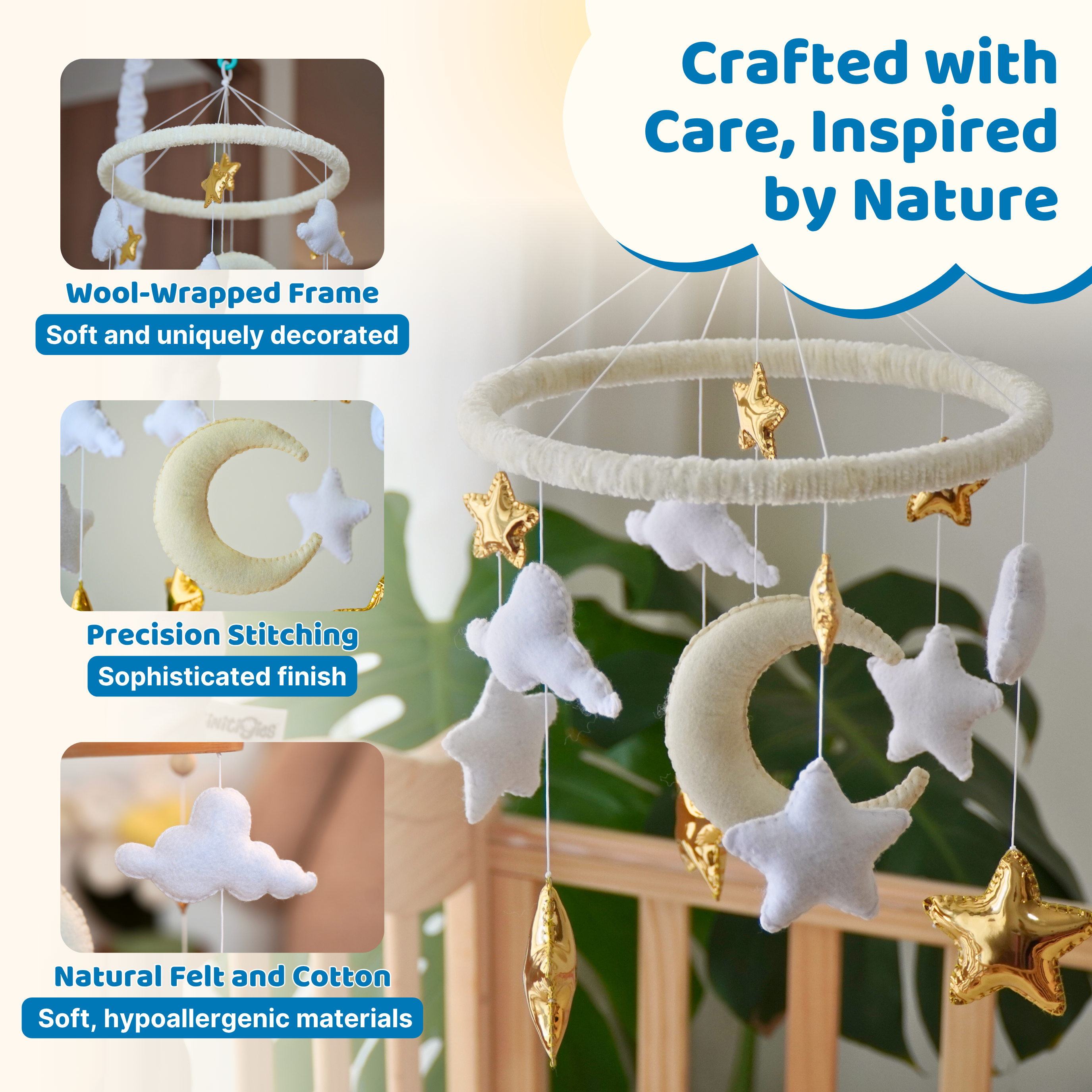 Starry Sky With Golden Star Baby Mobile (Full-set)