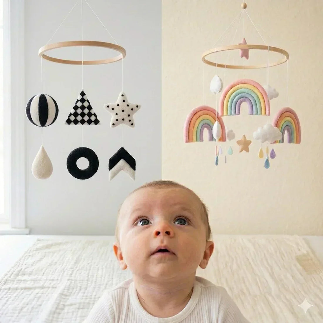 Black & White vs. Colorful Baby Mobile