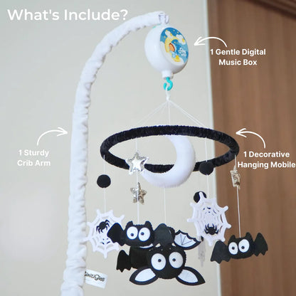 Montessori Halloween Bat Musical Baby Crib Mobile