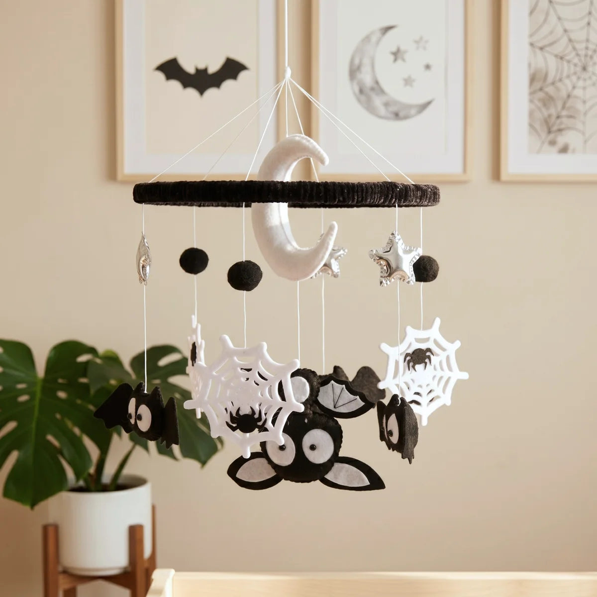 Montessori Halloween Bat Musical Baby Crib Mobile