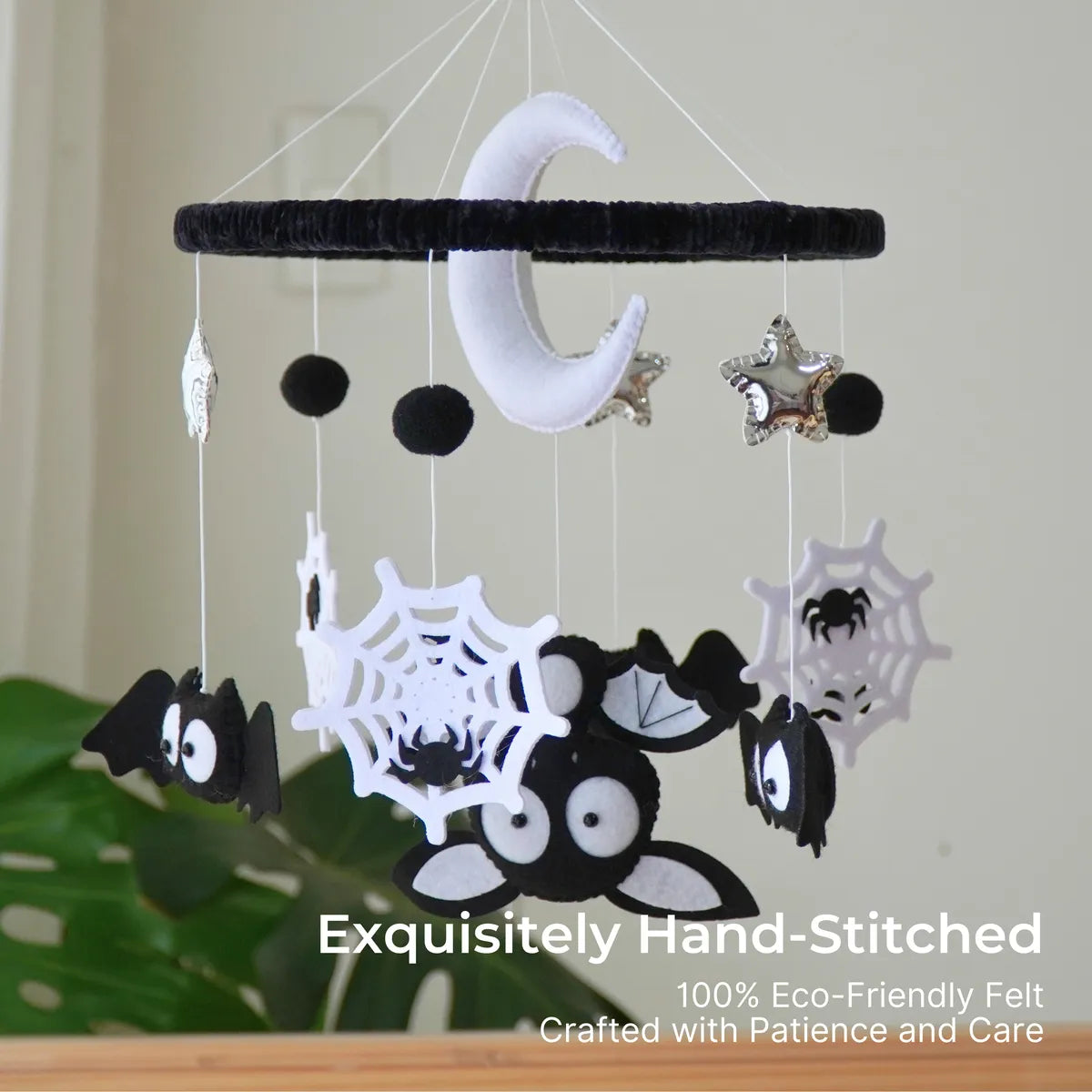 Montessori Halloween Bat Musical Baby Crib Mobile