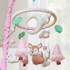 Pink Woodland Bunny & Deer Musical Baby Crib Mobile
