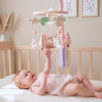 Pink Woodland Bunny & Deer Musical Baby Crib Mobile