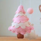 Pink Woodland Bunny & Deer Musical Baby Crib Mobile