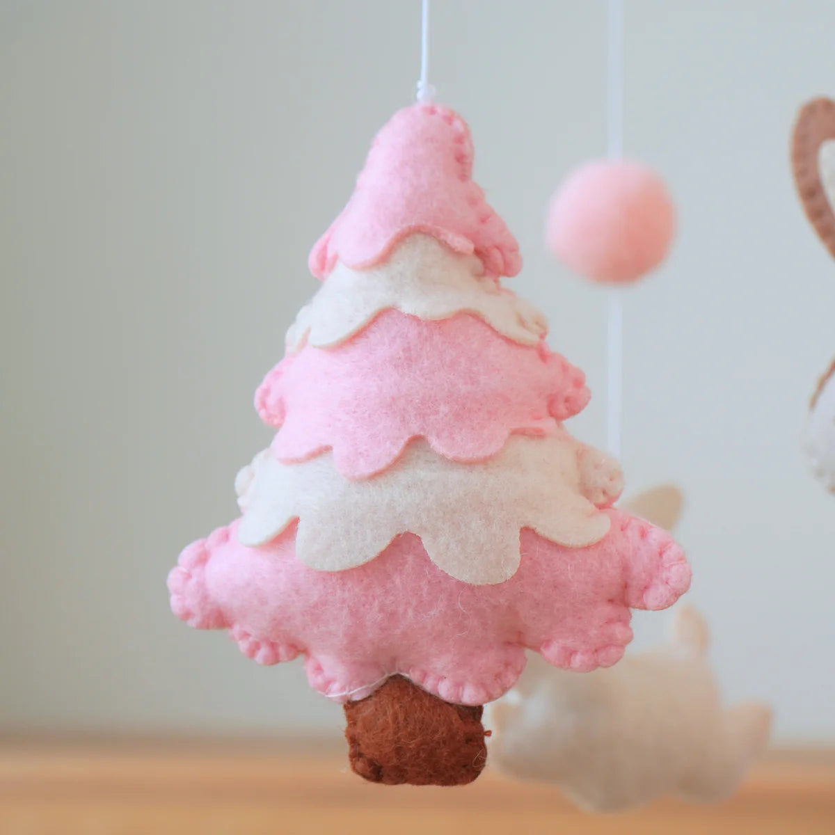 Pink Woodland Musical Baby Crib Mobile for Girls