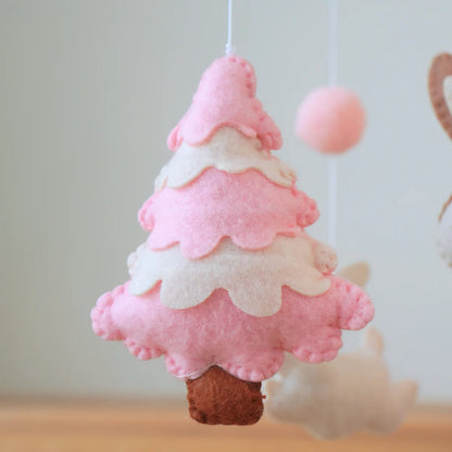 Pink Woodland Musical Baby Crib Mobile for Girls