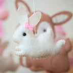 Pink Woodland Bunny & Deer Musical Baby Crib Mobile