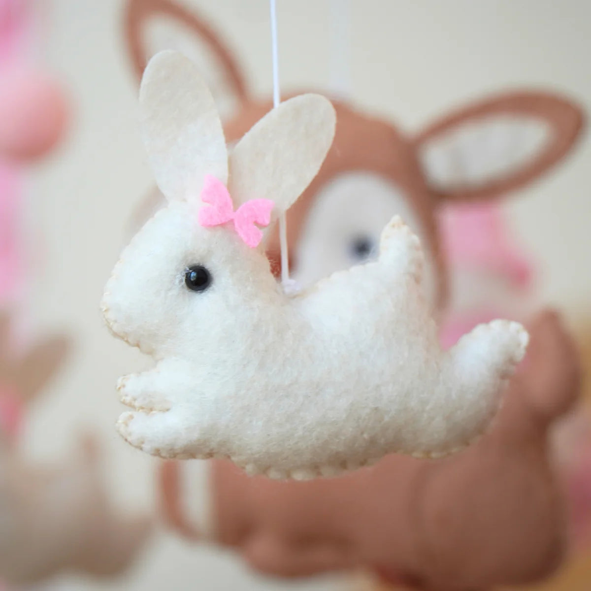 Pink Woodland Musical Baby Crib Mobile for Girls