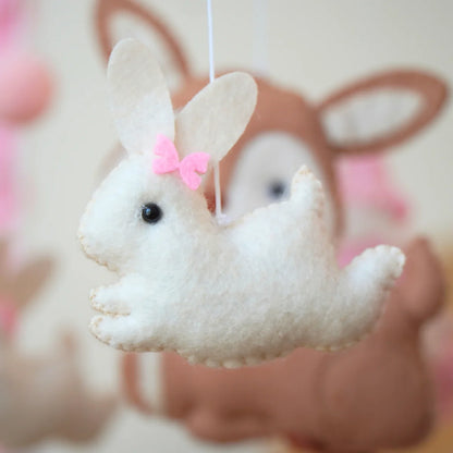 Pink Woodland Musical Baby Crib Mobile for Girls