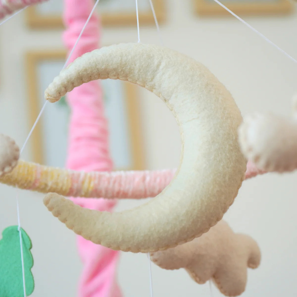 Pink Woodland Musical Baby Crib Mobile for Girls