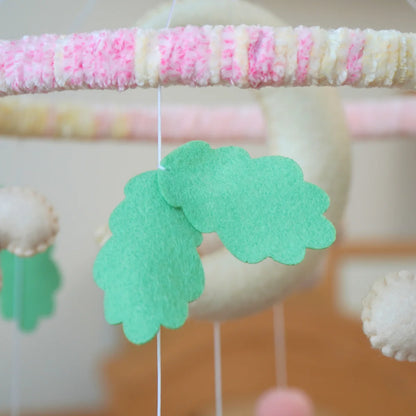 Pink Woodland Musical Baby Crib Mobile for Girls