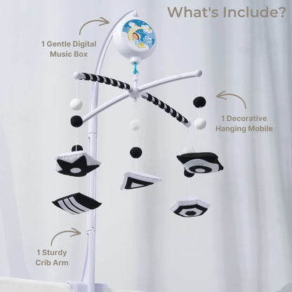montessori black & white geometry musical baby crib mobile