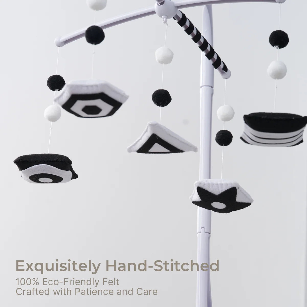 montessori black & white geometry musical baby crib mobile