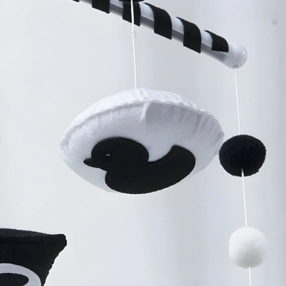 montessori high contrast black & white animal musical baby crib mobile