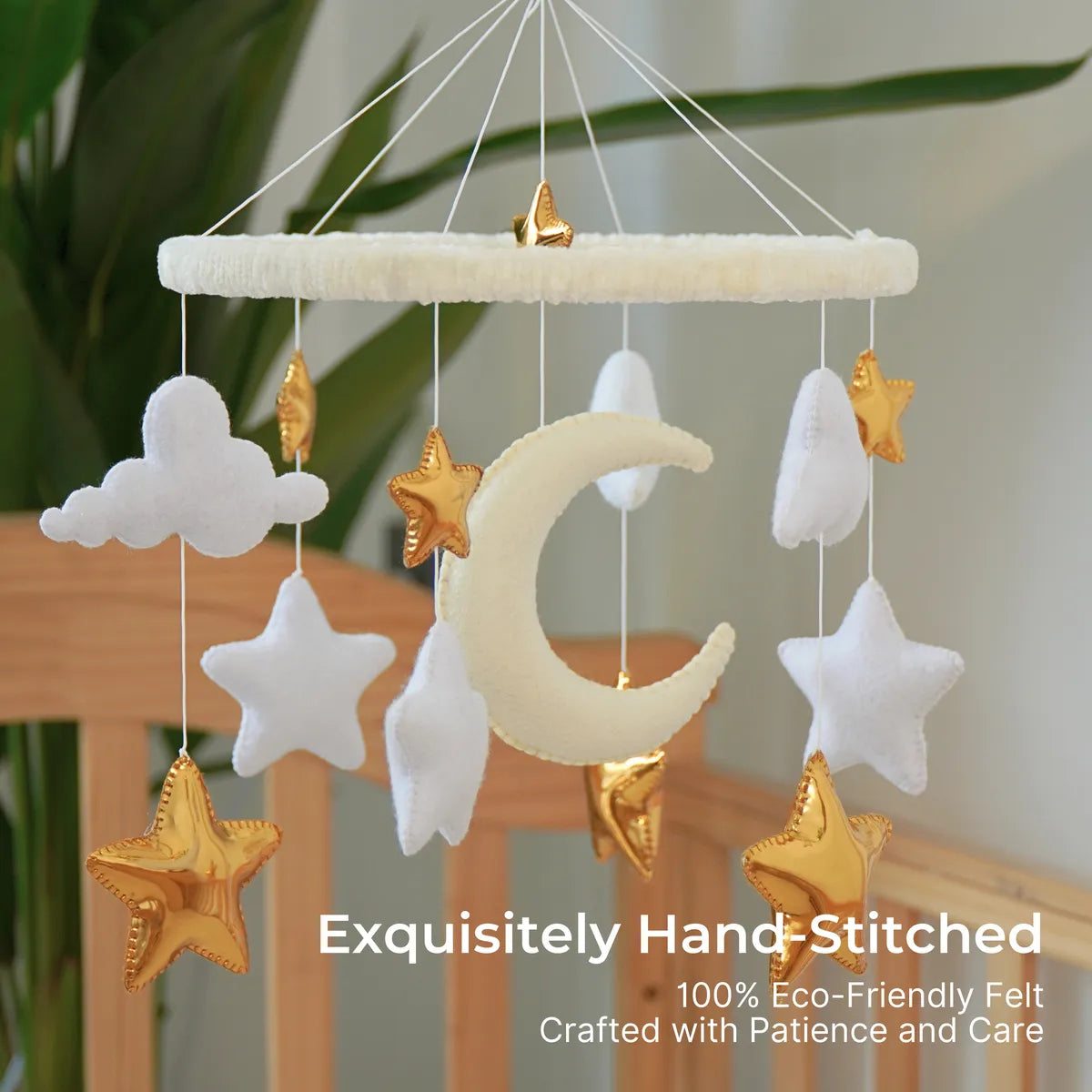 moon & stars musical baby crib mobile