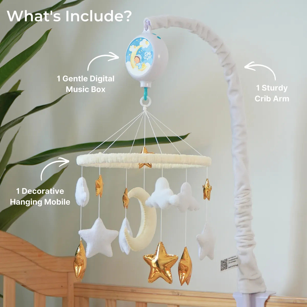 moon & stars musical baby crib mobile