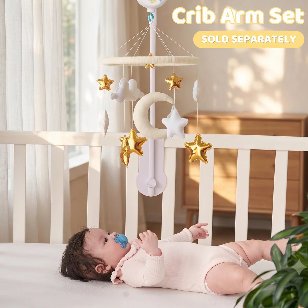 moon & stars musical baby crib mobile