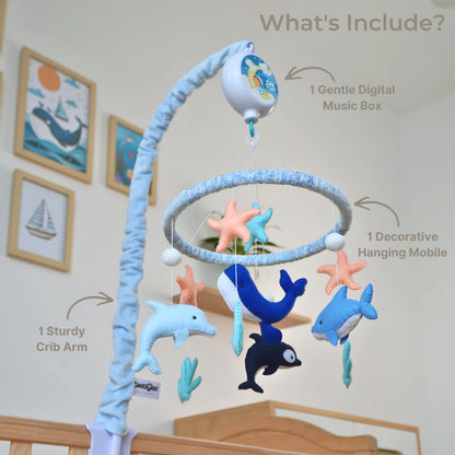 ocean creatures musical baby crib mobile