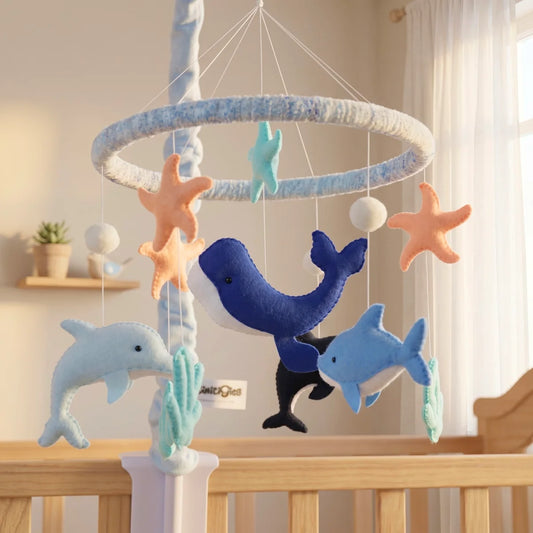 ocean creatures musical baby crib mobile