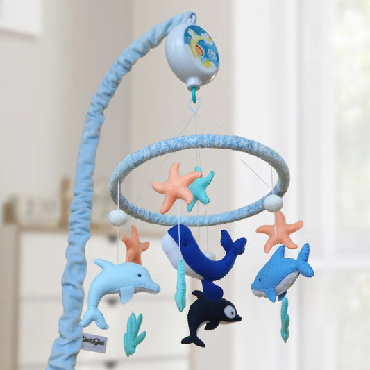 ocean creatures musical baby crib mobile