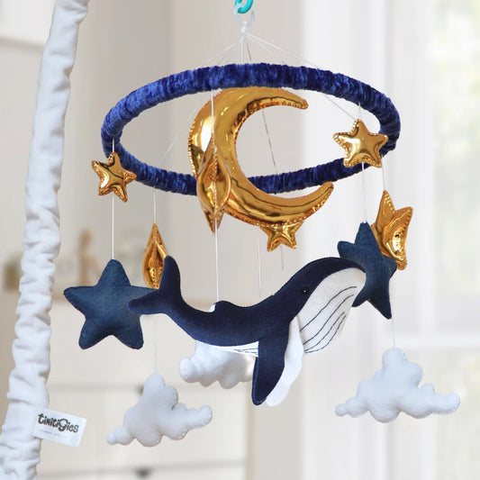 ocean whale moon musical baby crib mobile thumbnail