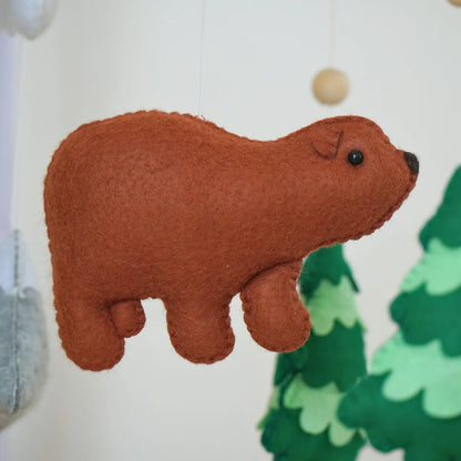 woodland bear musical baby crib mobile
