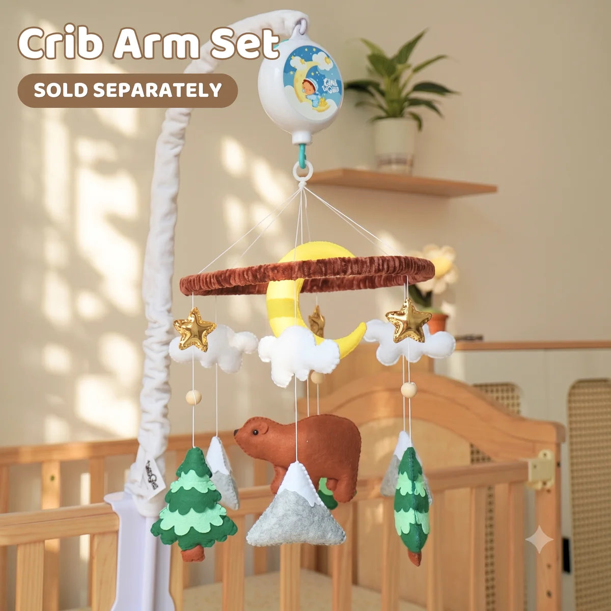 woodland bear musical baby crib mobile